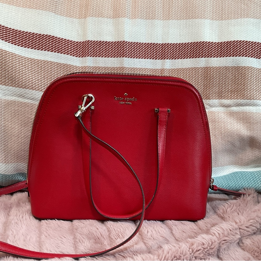 Kate Spade Red Crossbody Bag with Structured Elegance